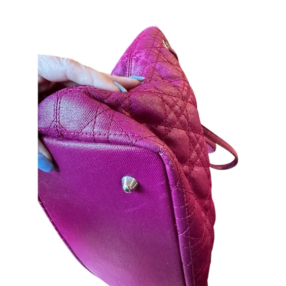 Christian Dior Cannage Panarea Magenta Quilted Tote Bag w/ COA - Picture 8 of 16